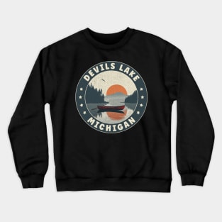 Devils Lake Michigan Sunset Crewneck Sweatshirt